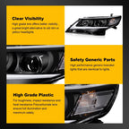 Pair Headlight Assembly for Toyota Camry (2012–2014) with LED DRL Black Housing