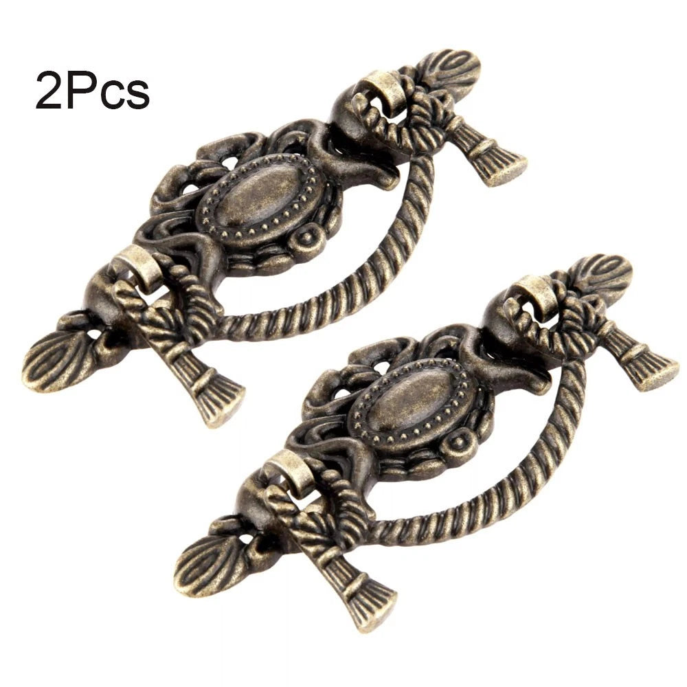 Set of 6 Zinc Alloy Antique Handle Knob Pulls for Jewelry Box Cabinet Drawer