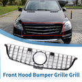 Front Upper Bumper Grille for Mercedes-Benz ML250 2015 Chrome Silver Tone