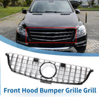 Front Upper Bumper Grille for Mercedes-Benz ML250 2015 Chrome Silver Tone