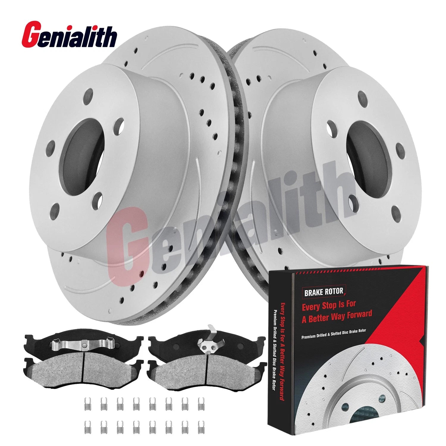 Set of 2 Front Drilled Brake Rotors & Ceramic Pads for Jeep Cherokee (1999–2001)