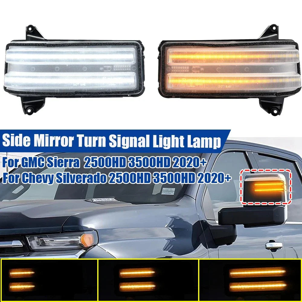 LED Sequential Mirror Turn Signal Light for Chevy/GMC 2500HD/3500HD (2020–2024)