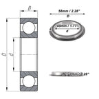 1 Pc Deep Groove Ball Bearing 6809NR2RS for Scooter Skateboard (45x58x7mm)