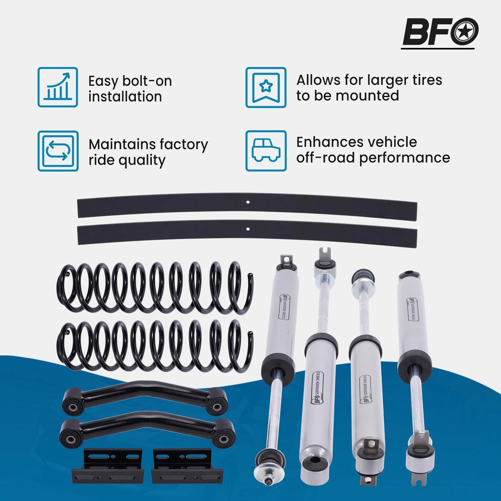 3in Suspension Lift Kit with Control Arms for Jeep Cherokee XJ (1984–2001)