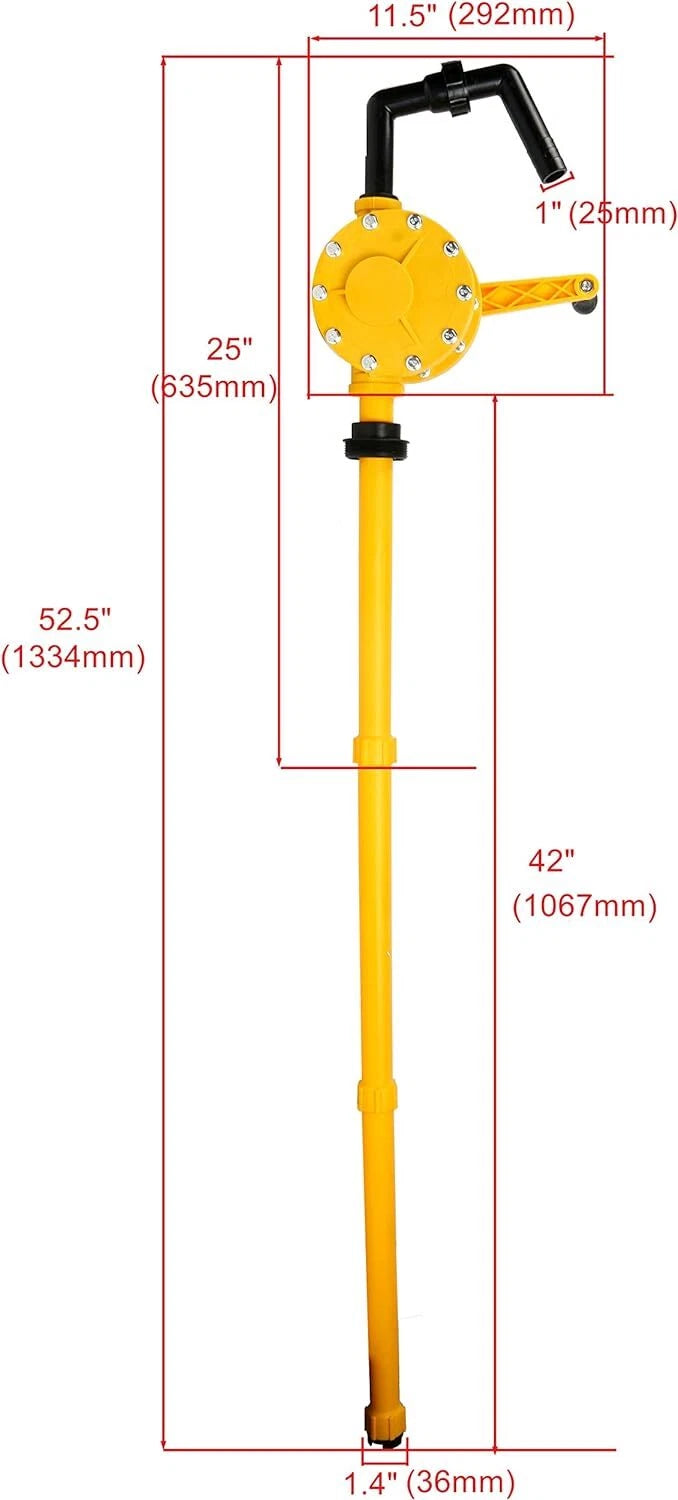55 Gallon Hand Rotary Drum Pump for Diesel Fuel Oil Transfer