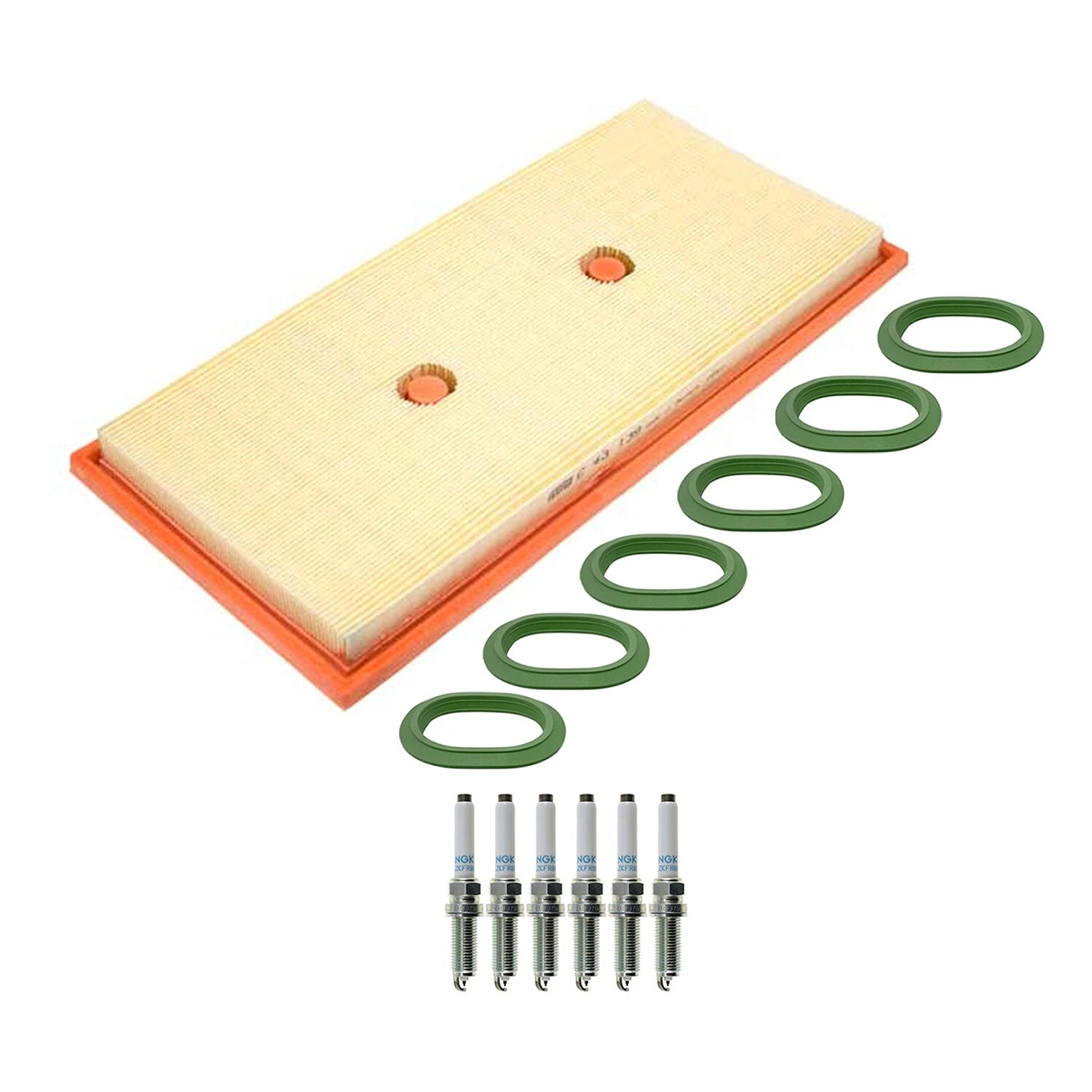 Set of 6 Spark Plugs, Intake Manifold Gasket & Air Filter Kit for C207 W212