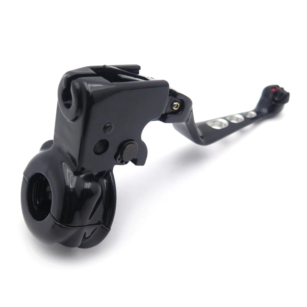 Black Skull Clutch Lever Mount Bracket for Harley Road King (1996–2007) & Sportster (1995–2003)