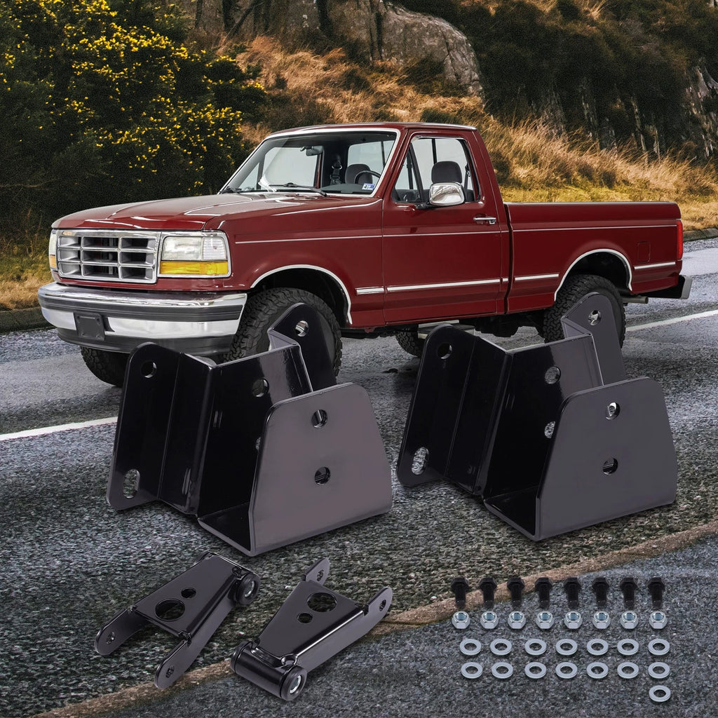 3" - 4" Drop Shackles & Hangers Lowering Kit for Ford F100 F150 (1973–1996)