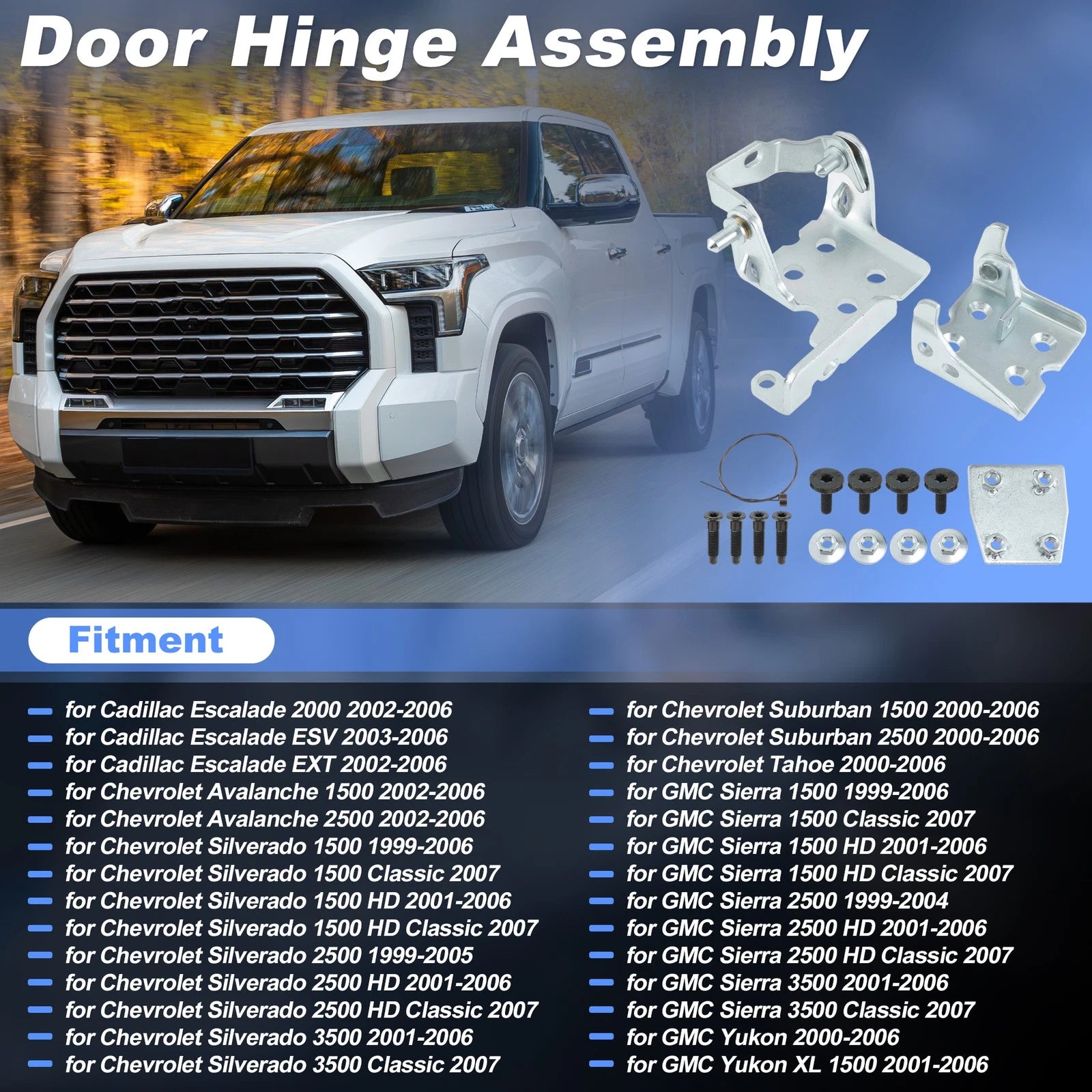 Upper Lower Door Hinge Assembly for Chevrolet Silverado 1500 2500 3500 (2007–2018) 12472843
