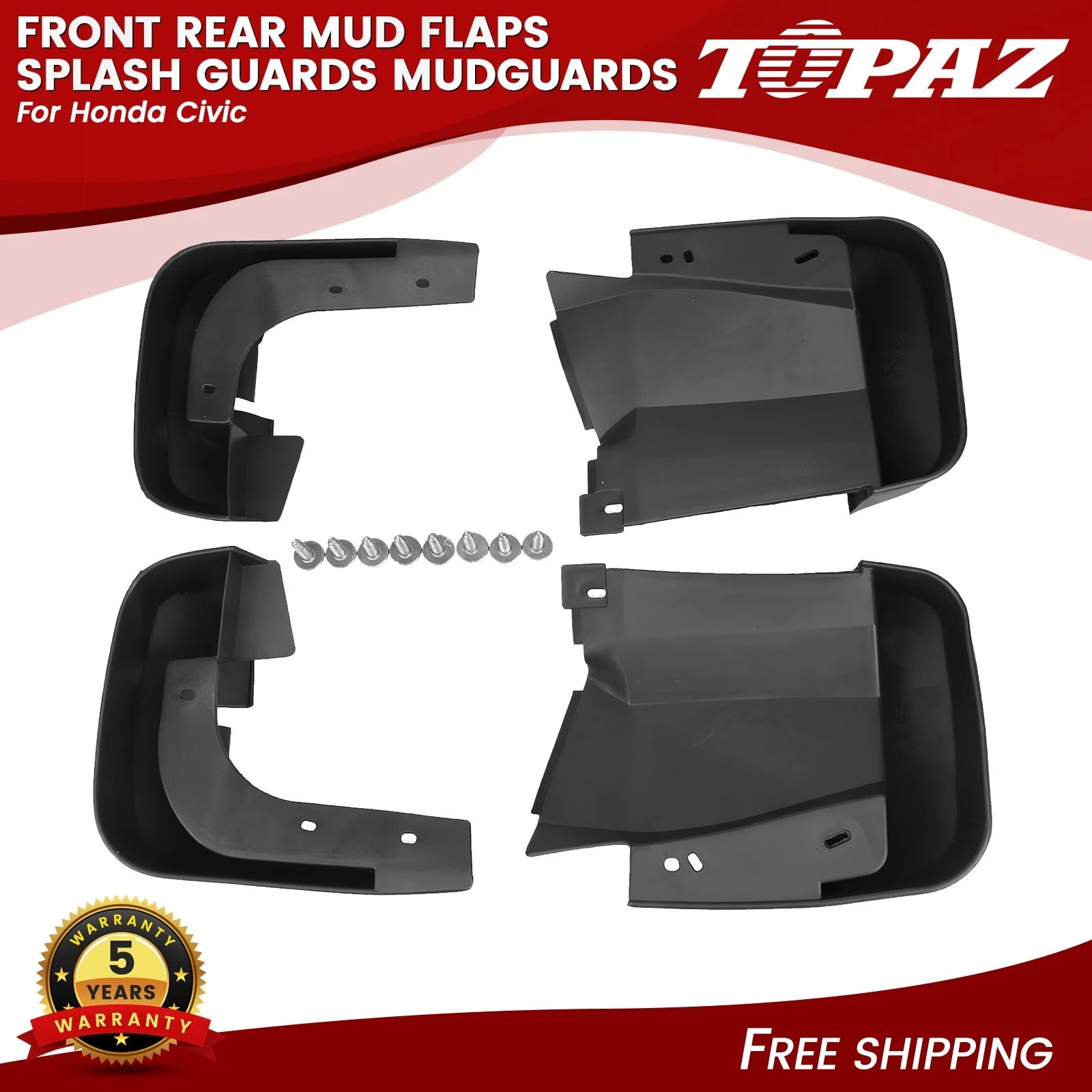 Set of 4 Mud Flaps for Honda Civic (2008–2011)