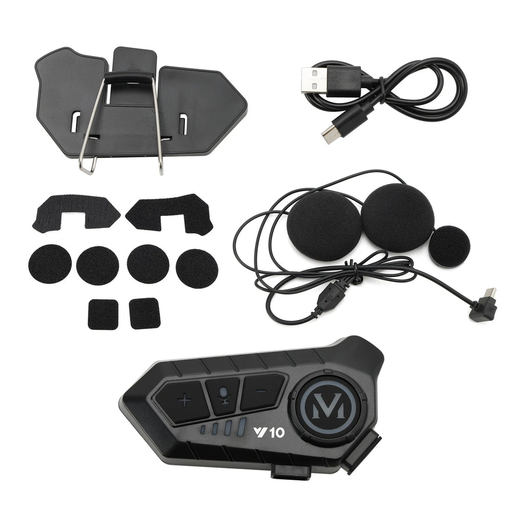 Bluetooth Headset Helmet Speaker for Motorcycle Universal (Black)