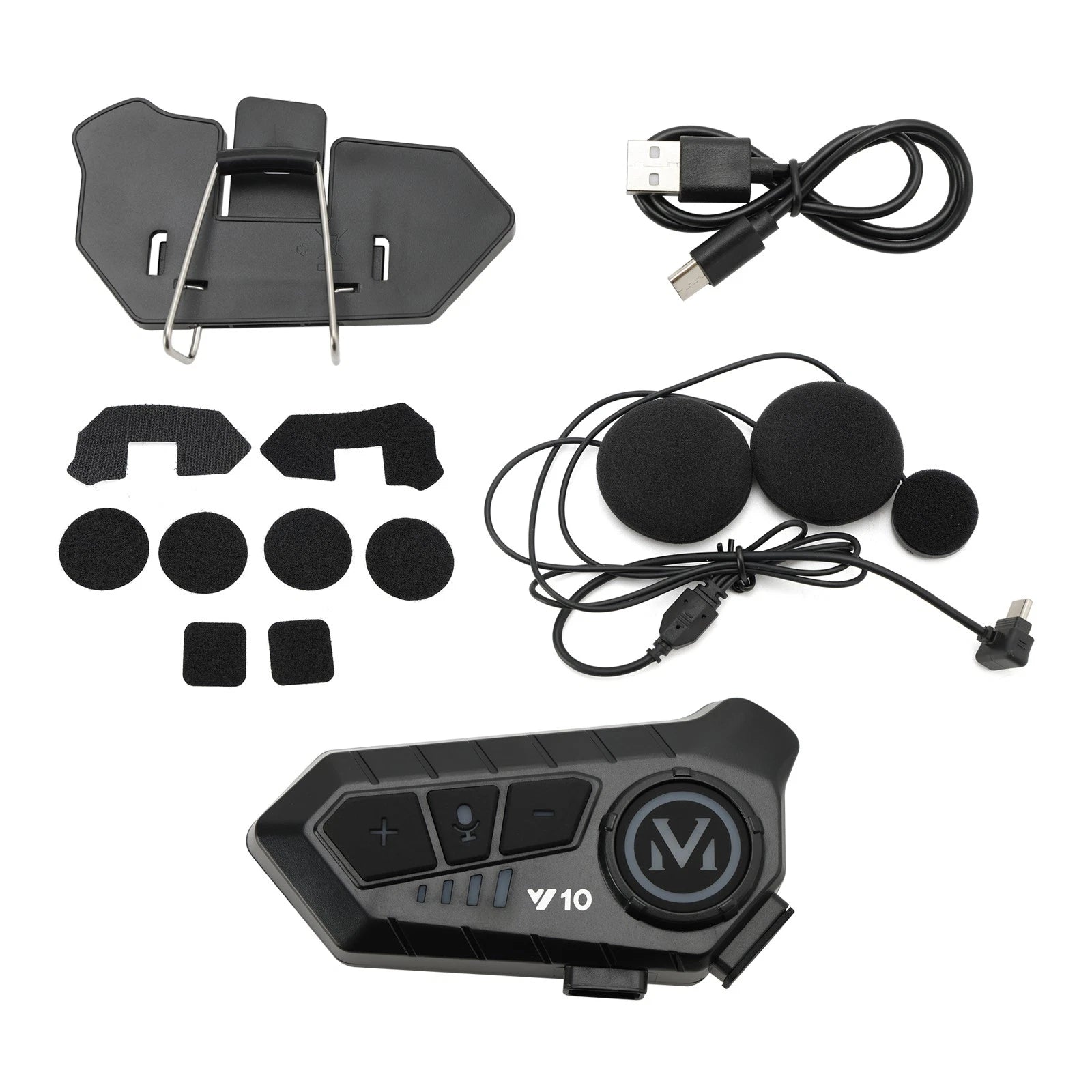Bluetooth Headset Helmet Speaker for Motorcycle Universal (Black)