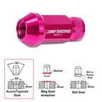 20Pc M12X1.5 Pink JDM Open End Cone Seat Wheel Lug Nuts + 25mm Extension