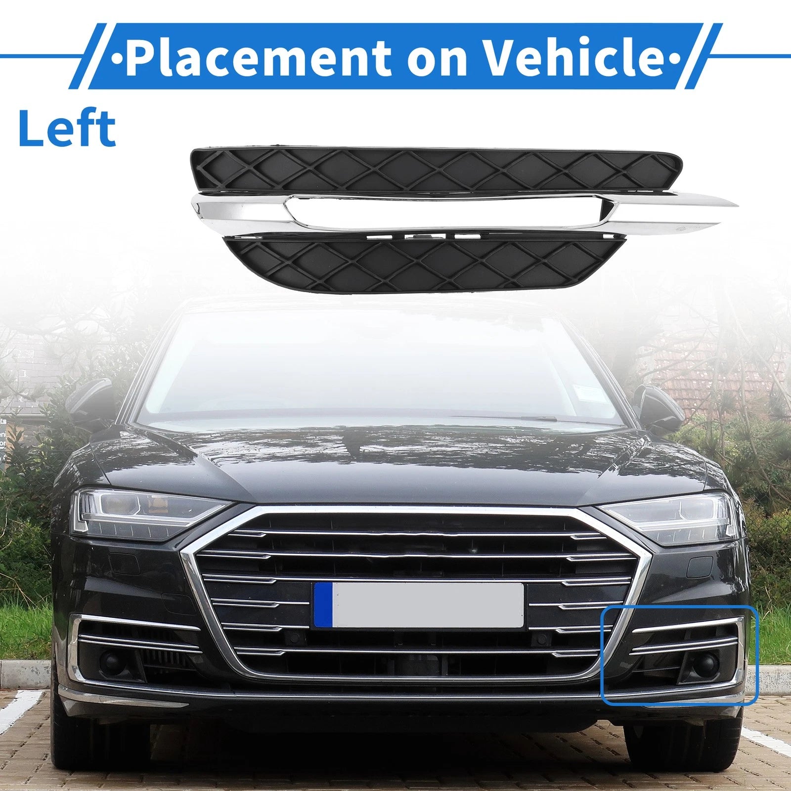 1 Pc Fog Light Grill for Mercedes-Benz C300 (2008–2015) No. 2048803224