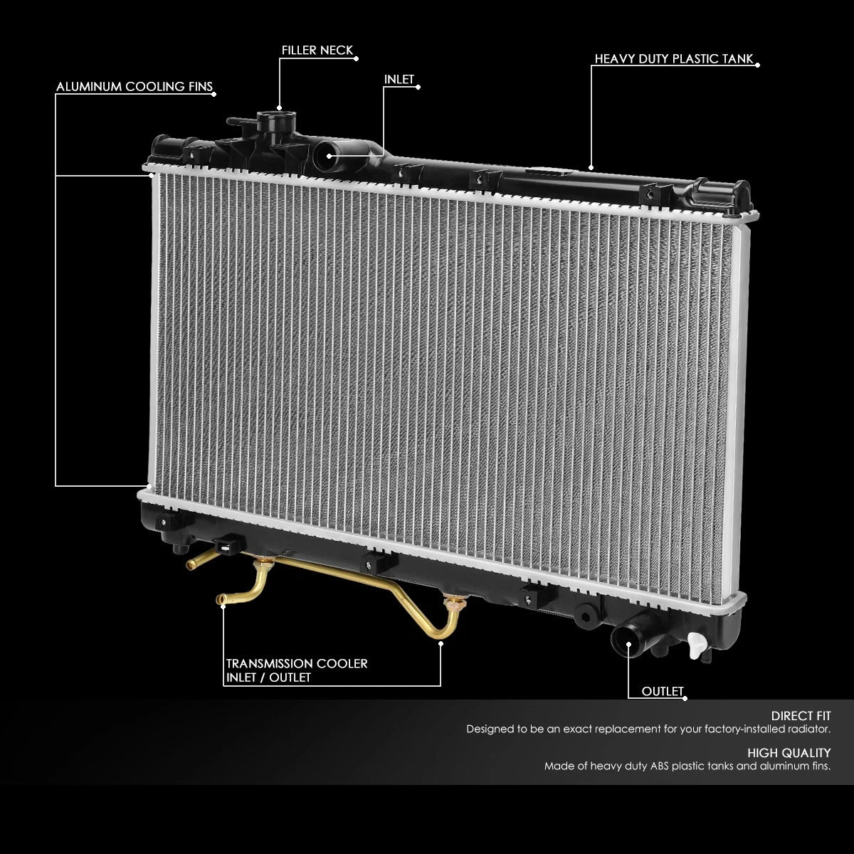 Aluminum Cooling Radiator for Toyota Celica GT 2.2L (1994–1999) DPI 1575