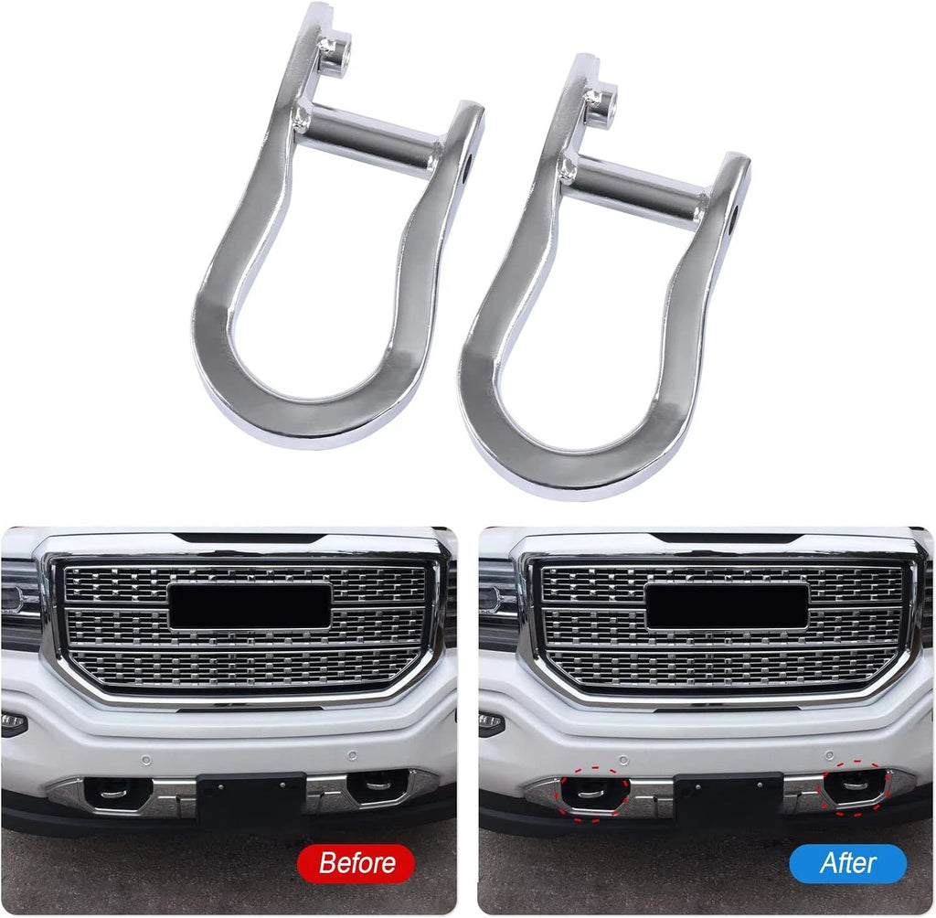 2Pcs Chrome Tow Hooks for Chevrolet GMC Silverado Sierra 1500 (2007–2019) 84072462