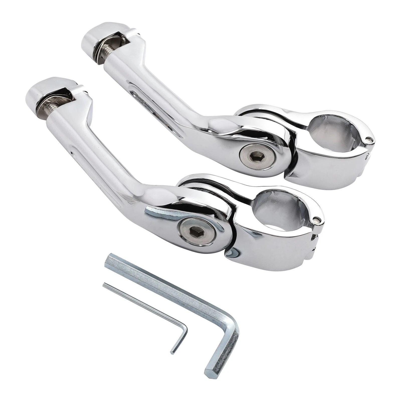 1.25" Adjustable Highway Long Angled Foot Pegs for Harley Touring