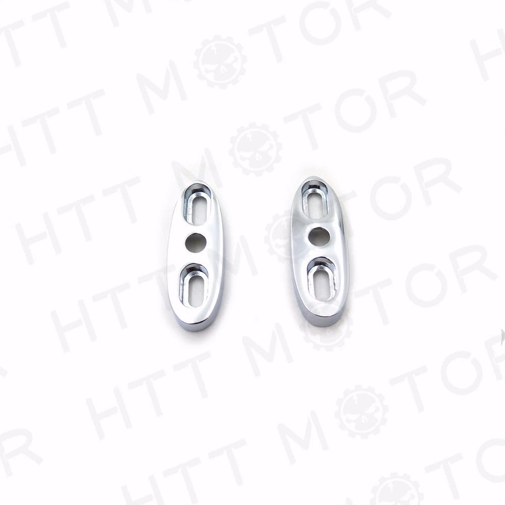 Chrome Motorcycle Mirror Block Off Plates for HTTMT (2.5" X 1")