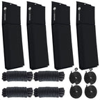 4-Pack Black Flat Boat Fender Kit 24" x 6-7/8" x 2-1/2"