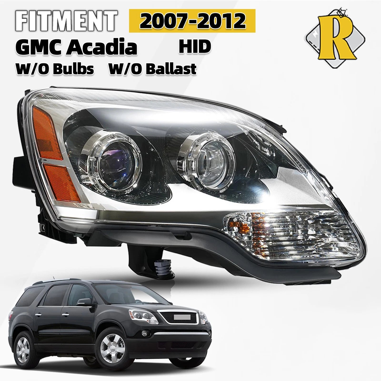 HID Xenon Headlight for GMC Acadia (2007–2012) Right Passenger