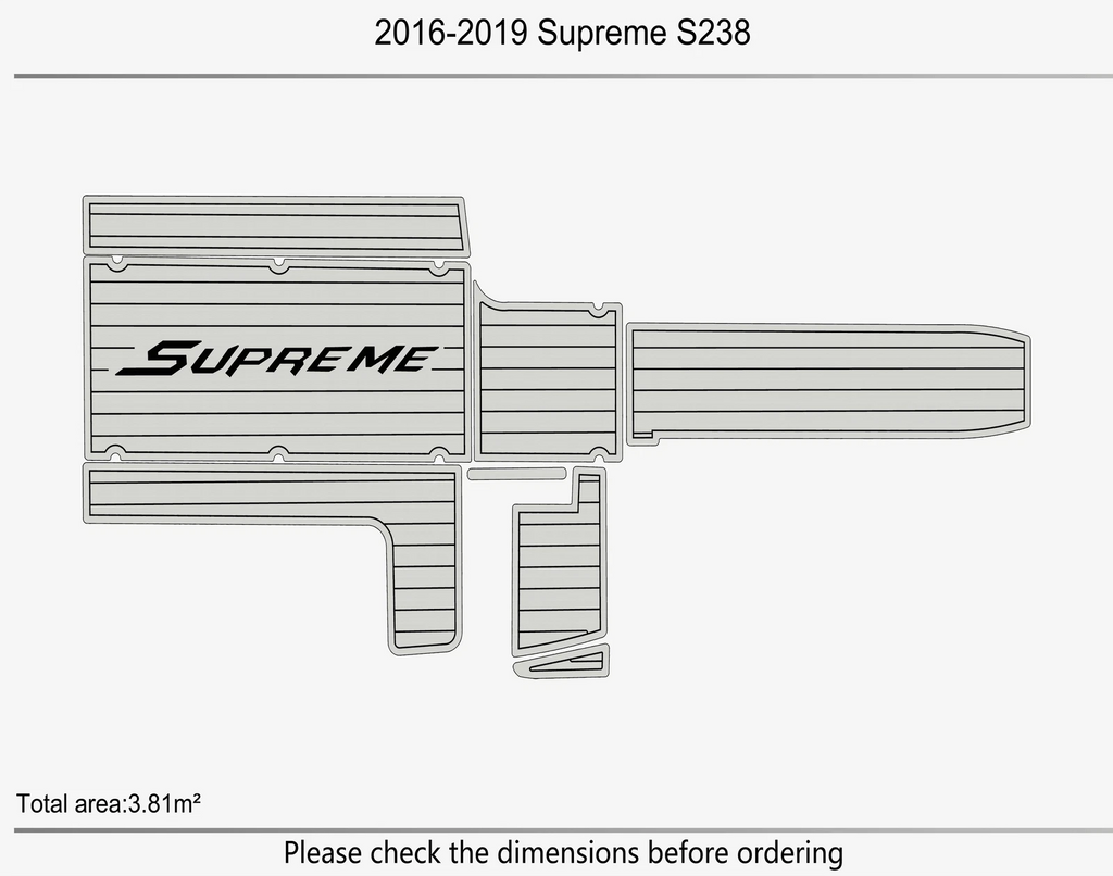 EVA Pad for Supreme S238 (2018) - Faux Foam Teak Deck Flooring Mat
