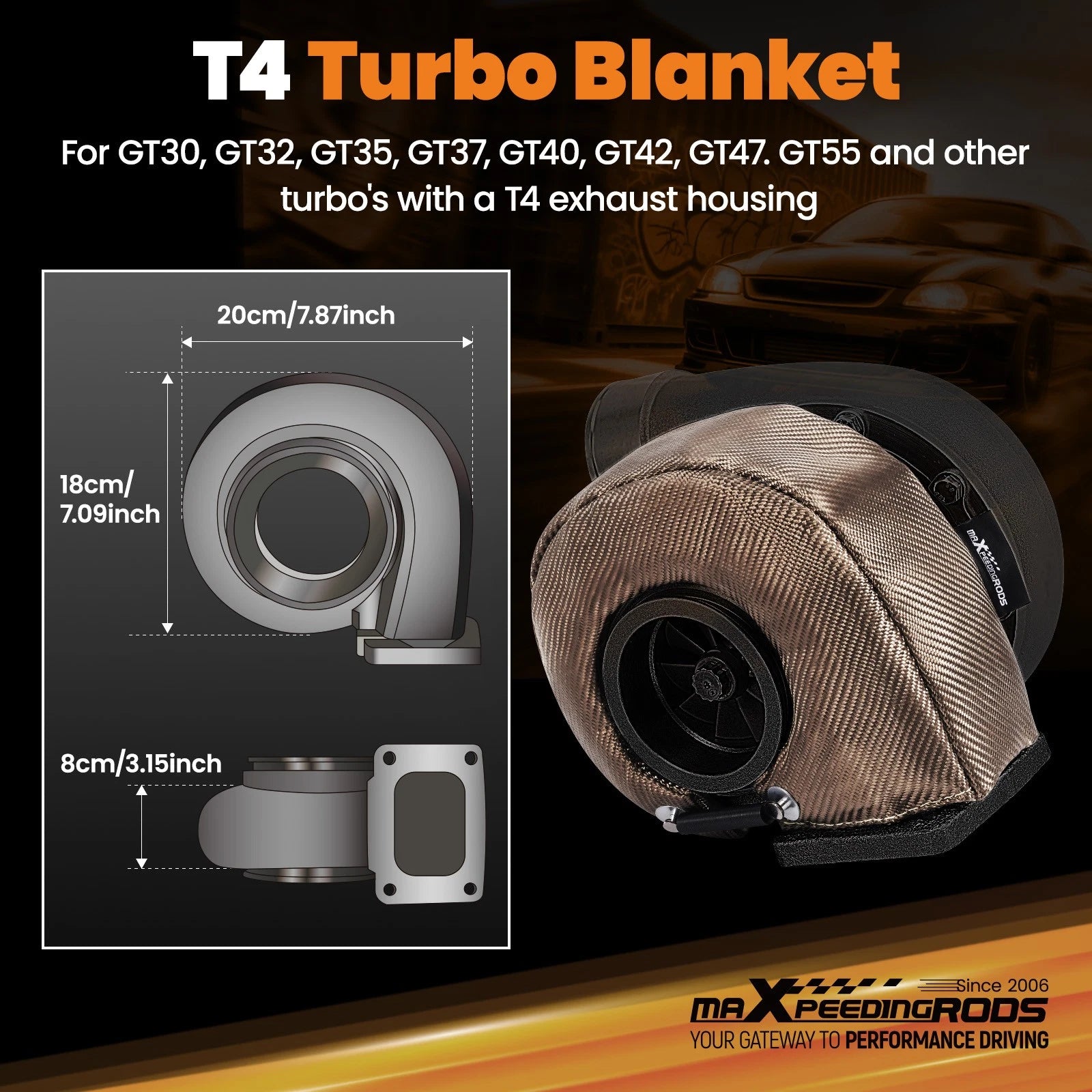 Turbo Blanket Heat Shield for T4 Turbocharger