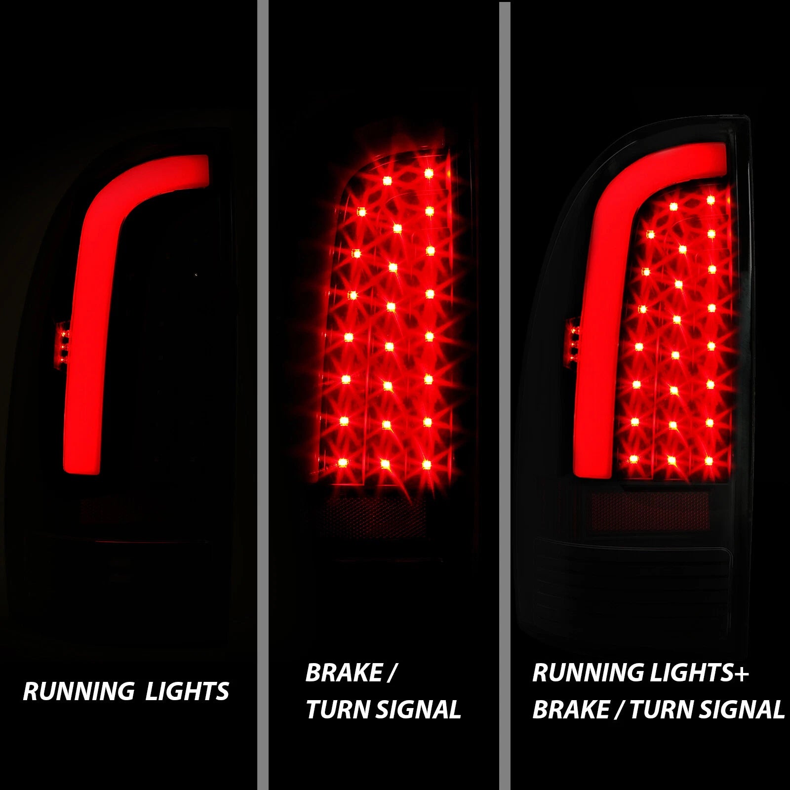 LED Tail Lights for Toyota Tacoma (2005–2015) Black Smoked Rear Brake Lamps Pair