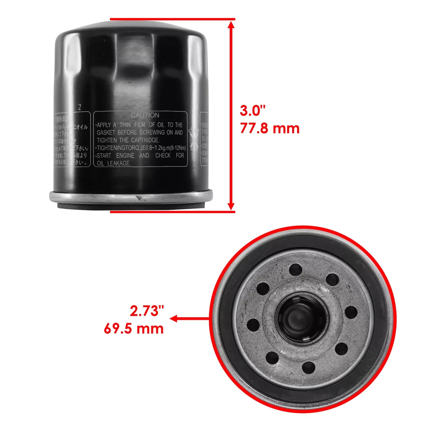 Oil Filter for Yamaha Engine (1WD/2MB/5JW/5GH-13440-00-50)