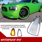 Clear Lens Amber LED Front Corner Side Marker Lights for Dodge Charger (2006–2010)