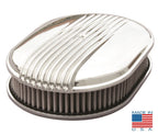 Air Cleaner Filter Polished Finned Oval for Universal Hot Rod (1932–2024)