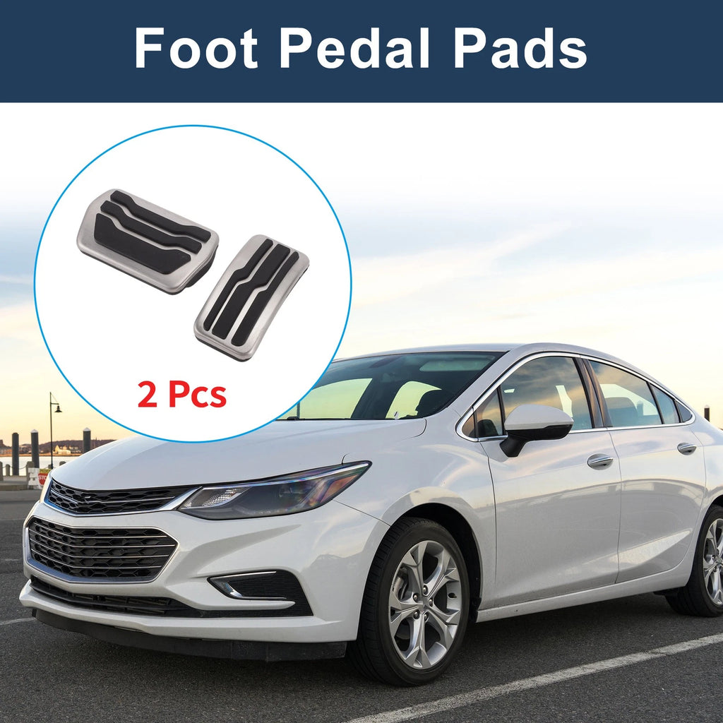 2X Foot Accelerator Pedal Covers for Ford Focus (2011–2018) Silver Tone