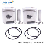 2pcs STD Piston Set for Yamaha Parsun 25 30HP Outboard (61N-11631-00-95)