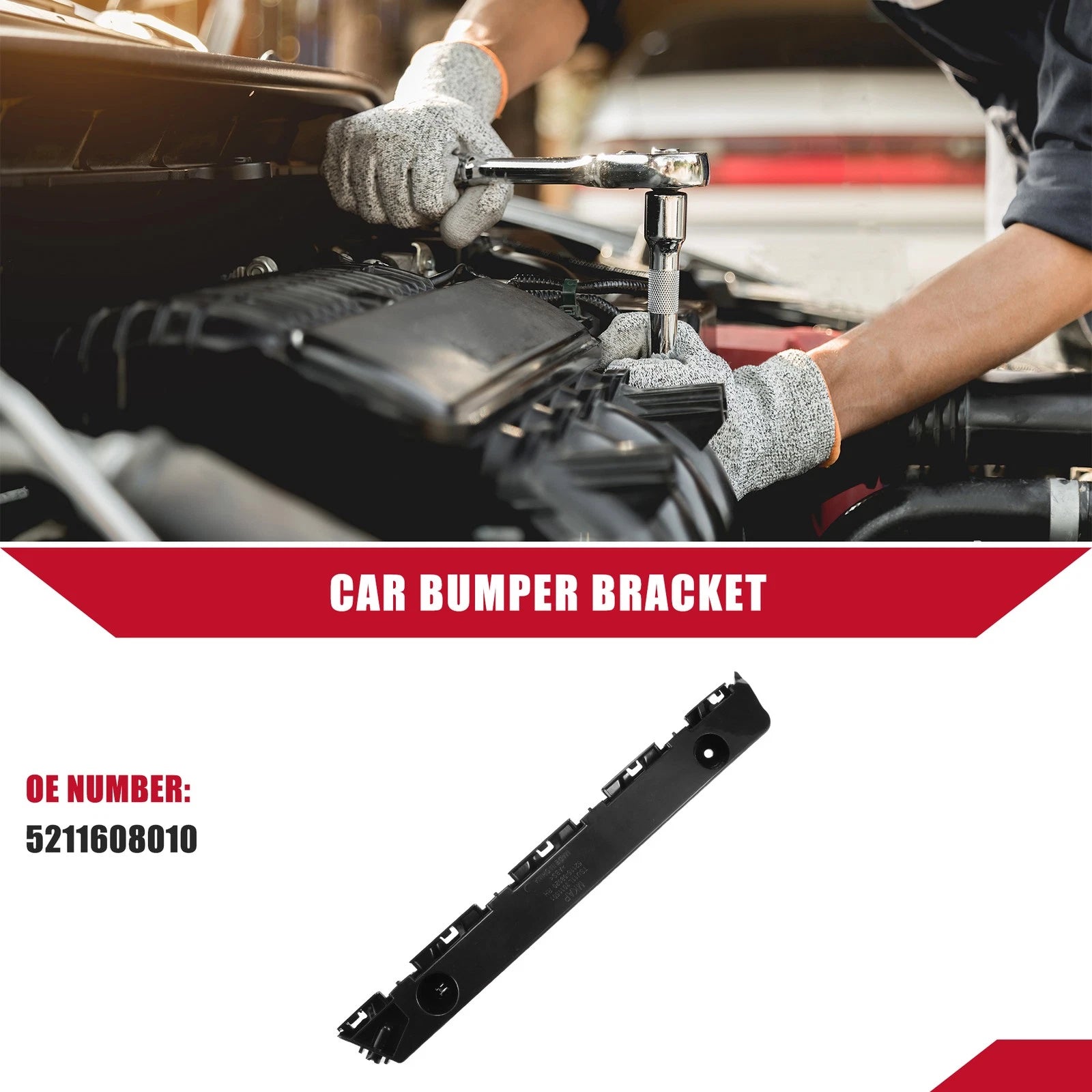 Front Right Bumper Bracket No.5211508020 for Toyota Sienna (2011–2017) Black