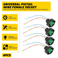 Set of 4 Headlight Low Beam Bulb Plug Wire Pigtail Harness H11 H9 for