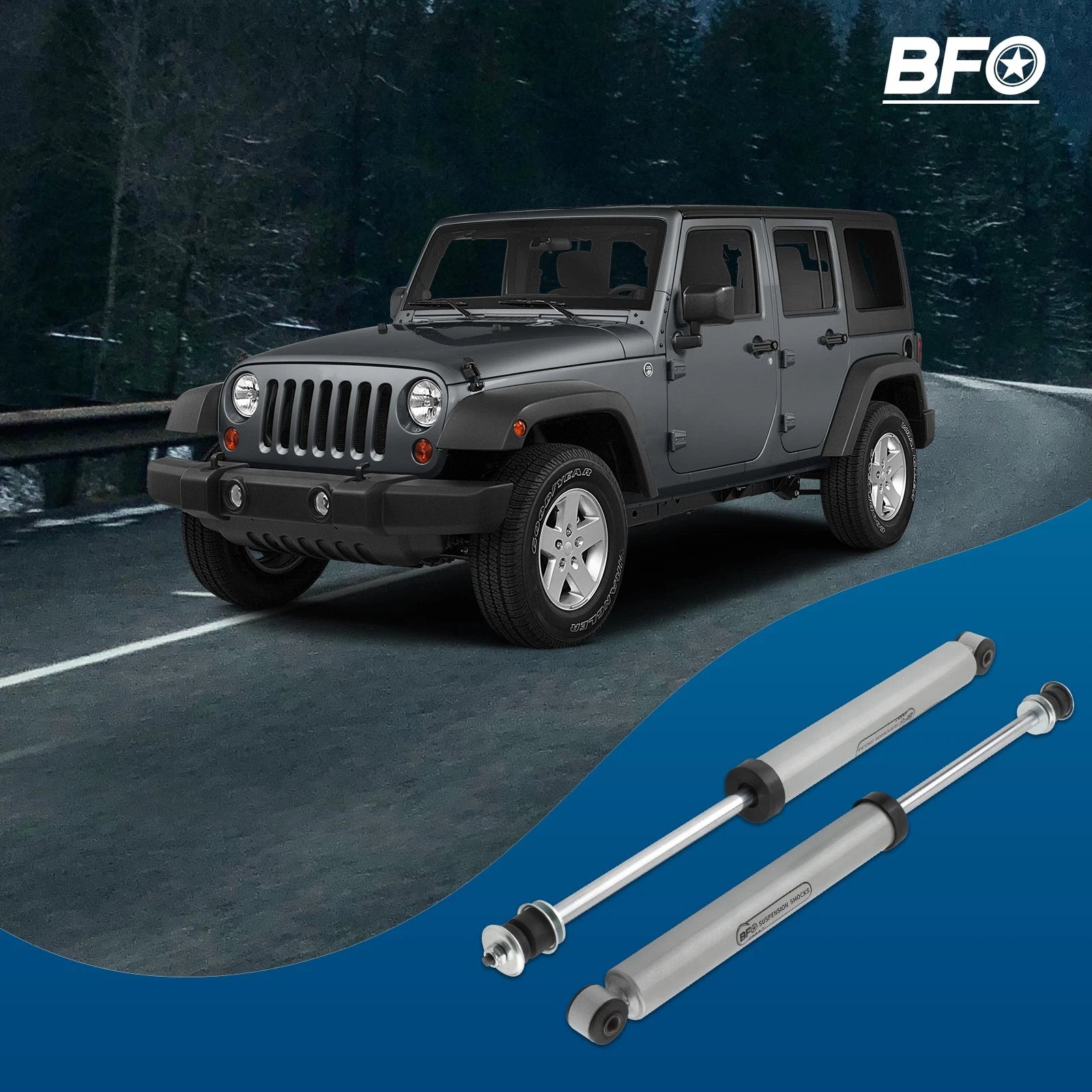 1.75 Inch Lift Kit with Shocks for Jeep Wrangler JK Unlimited (2007–2018)