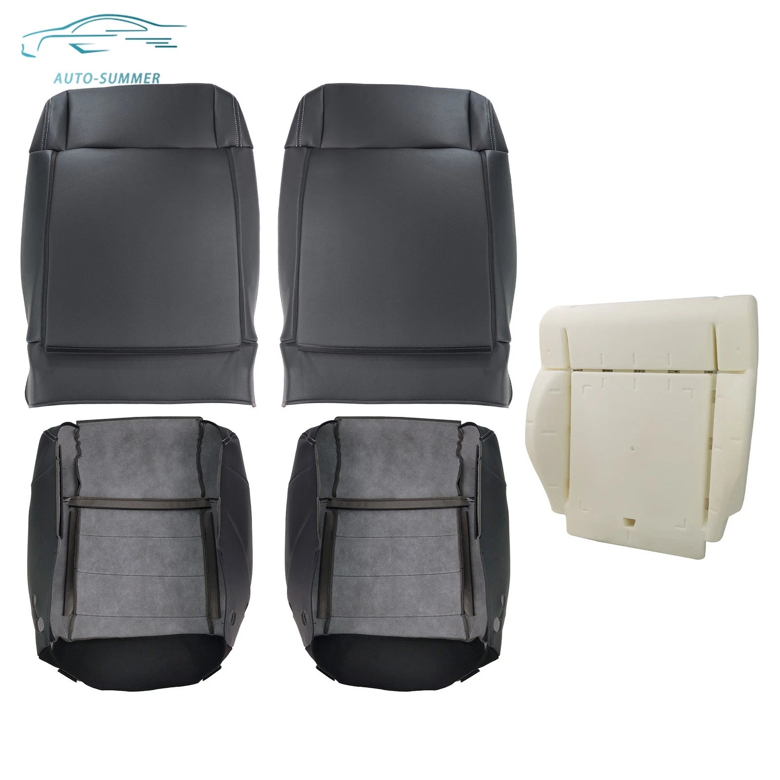 Front Driver Seat Cover Set for Jeep Wrangler (2007-2012) - Black Foam