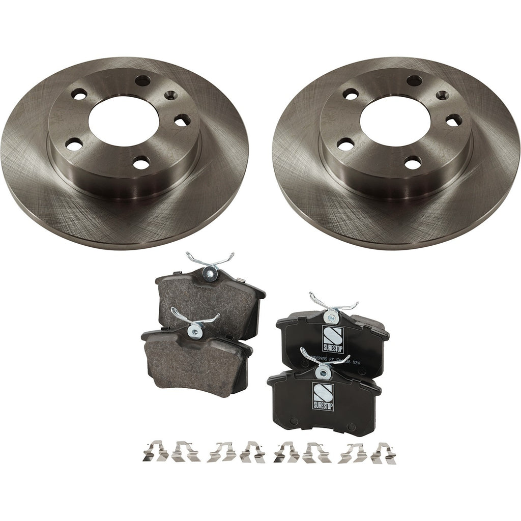 Rear Brake Disc Rotors and Pads Kit for Audi A4 Quattro (2003–2004)