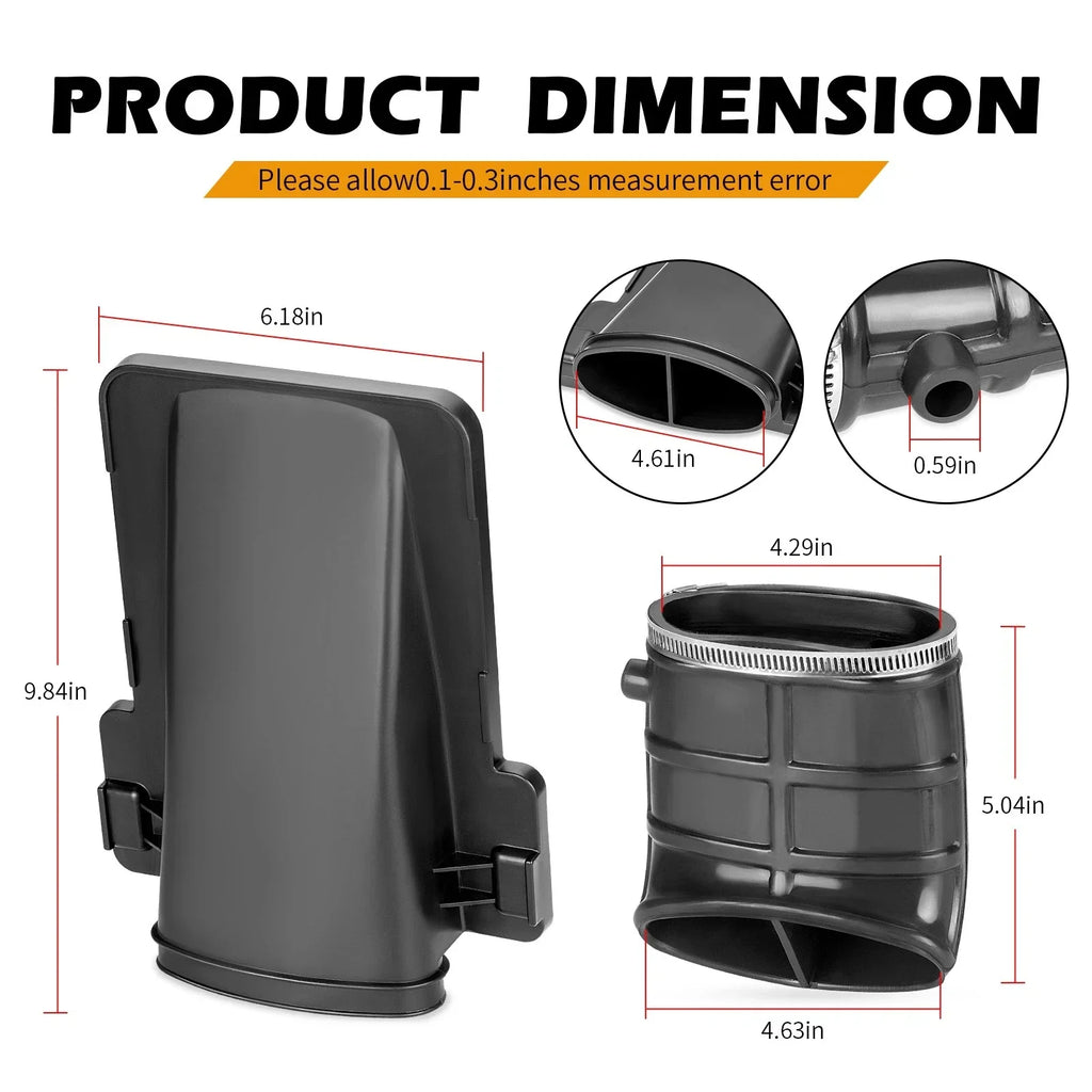 Airbox Lid Cover & DUCT W/ Elbow PIPE for Yamaha Raptor 660R (2001–2005)