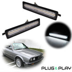 2X Clear White Front & Rear Bumper Side Marker Lights for BMW E30 E34