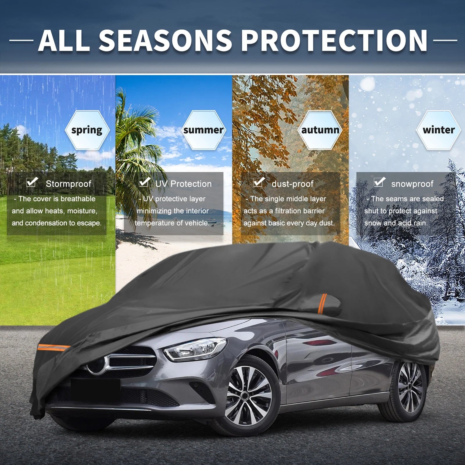 Waterproof Car Cover for Mercedes-Benz B-Klasse (2011–2022) PEVA Spunlace Cotton
