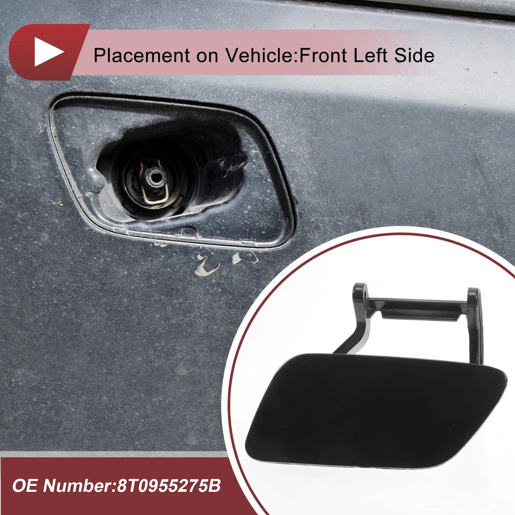 Front Left Washer Nozzle Cover Cap No. 8T0955275B for Audi A5 (2012–2017) Black