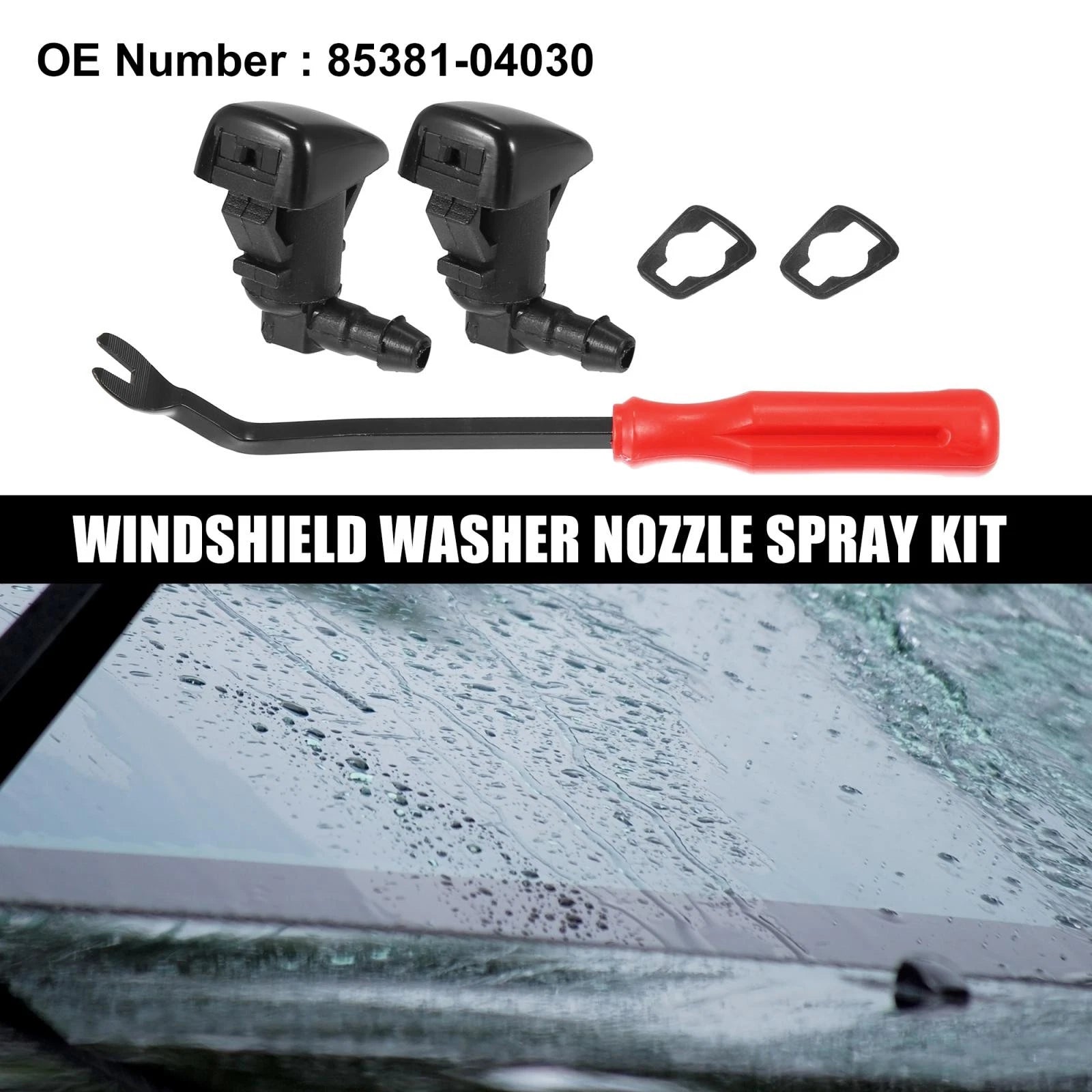 5X Front Windshield Washer Nozzle Kit 85381-04030 for Toyota Tacoma (2000–2004)