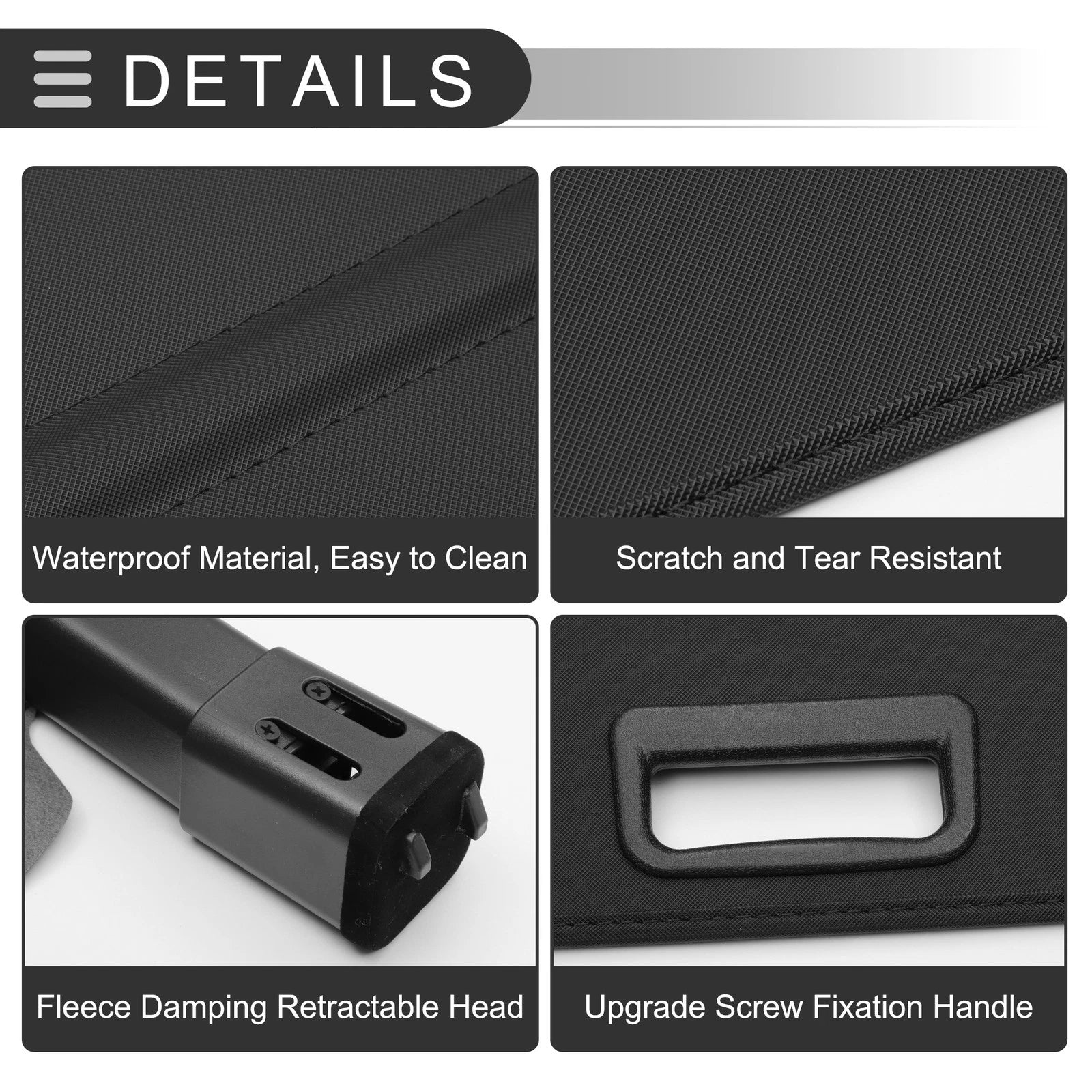 Retractable Cargo Cover for Audi Q7 (2016–2023) Trunk Parcel Shelf Gloss Black