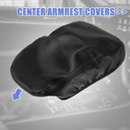 Microfiber Leather Armrest Cover for KIA K5 (2020–2022) Carbon Fiber Color