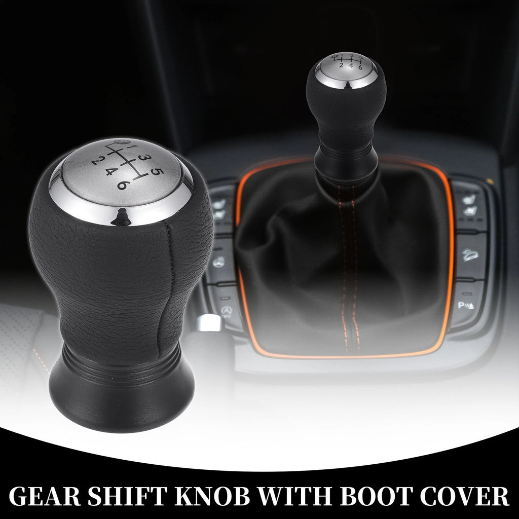 6 Speed Manual Gear Shift Knob for Toyota Yaris (2005–2010) Plastic Silver Tone