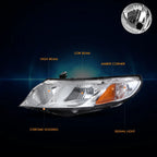 OE Style Chrome Housing Amber Corner Headlights for Honda Civic Sedan (2006–2011)