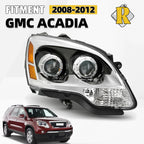 Halogen Headlight Projector Right Side for GMC Acadia (2007–2012)