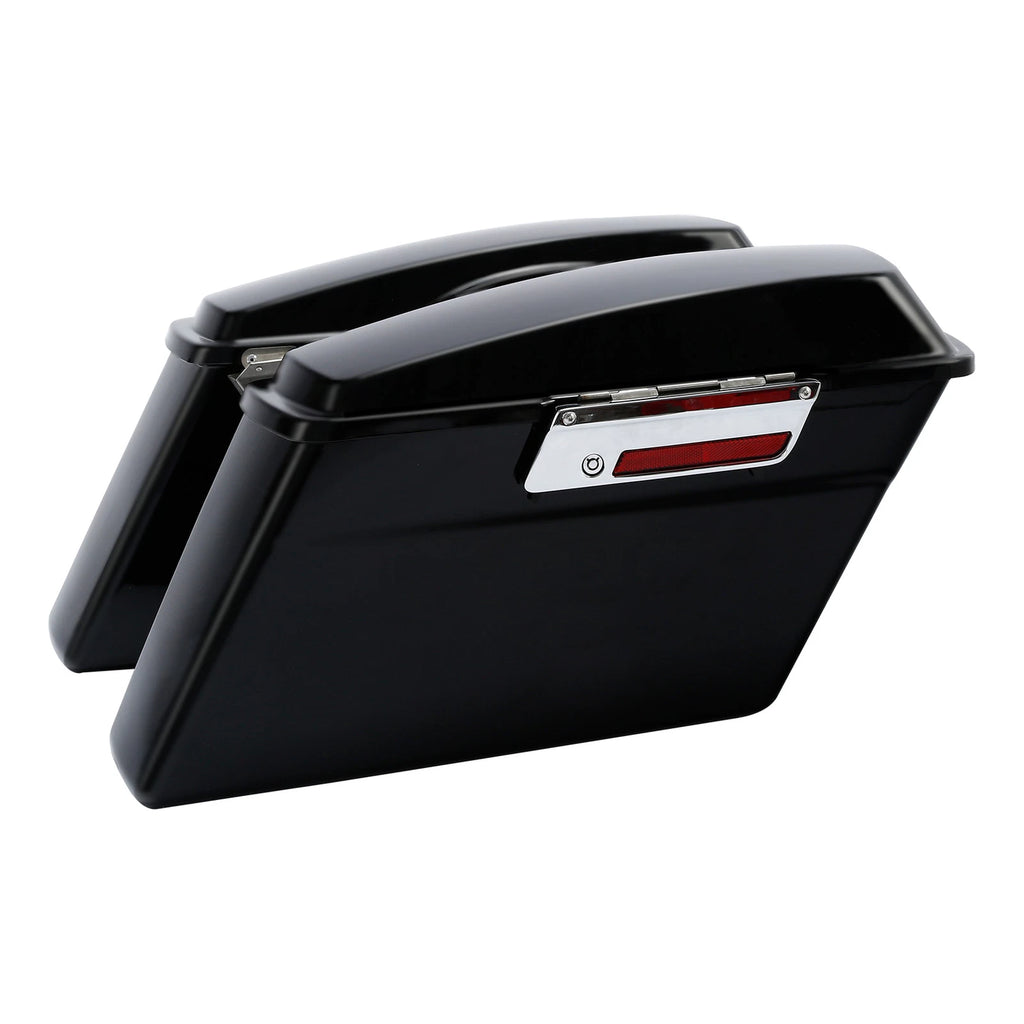 Matte Black Hard Saddle Bags Trunk w/Lid & Latch for Harley Touring (1994–2013)