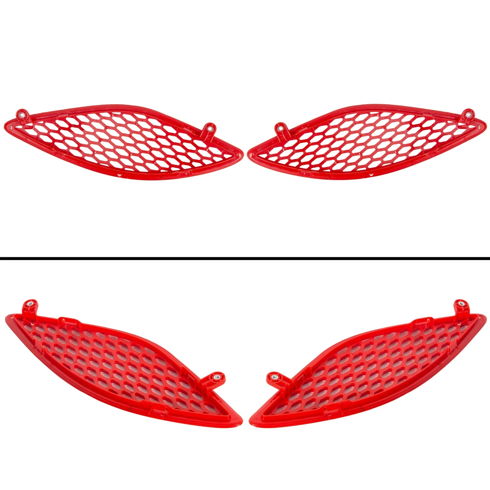 Set of 3 Red Hood Bezel Insert Trims for Dodge Charger (2015–2020)