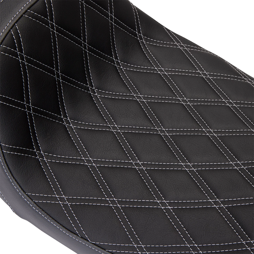 Predator 1Up Seat for Drag Specialties (Vinyl, Double Diamond Silver Stitch)
